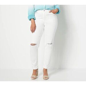 Candace Cameron Bure Petite Straight Leg Jeans Size 24WP White A481971